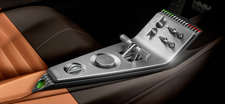 Consola central em alumínio